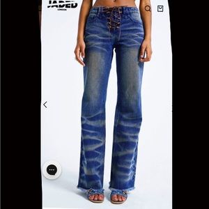 Jaded London After Hours Lace Up Jeans
